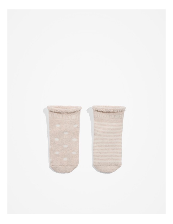 Organically Grown Cotton Newborn Sock Pack of 2 in Oatmeal Marle Oatl Marle