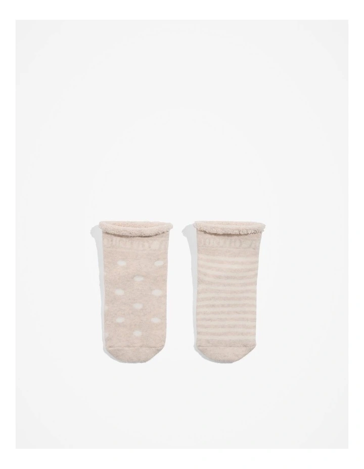 Organically Grown Cotton Newborn Sock Pack of 2 in Oatmeal Marle image 1