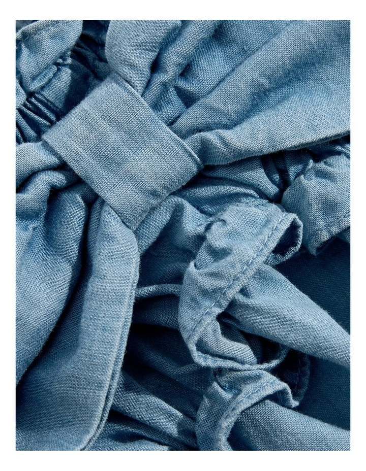 Cotton Bow Romper in Light Chambray image 2