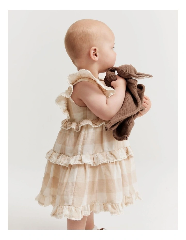 Frill Dress in Sand Gingham image 3