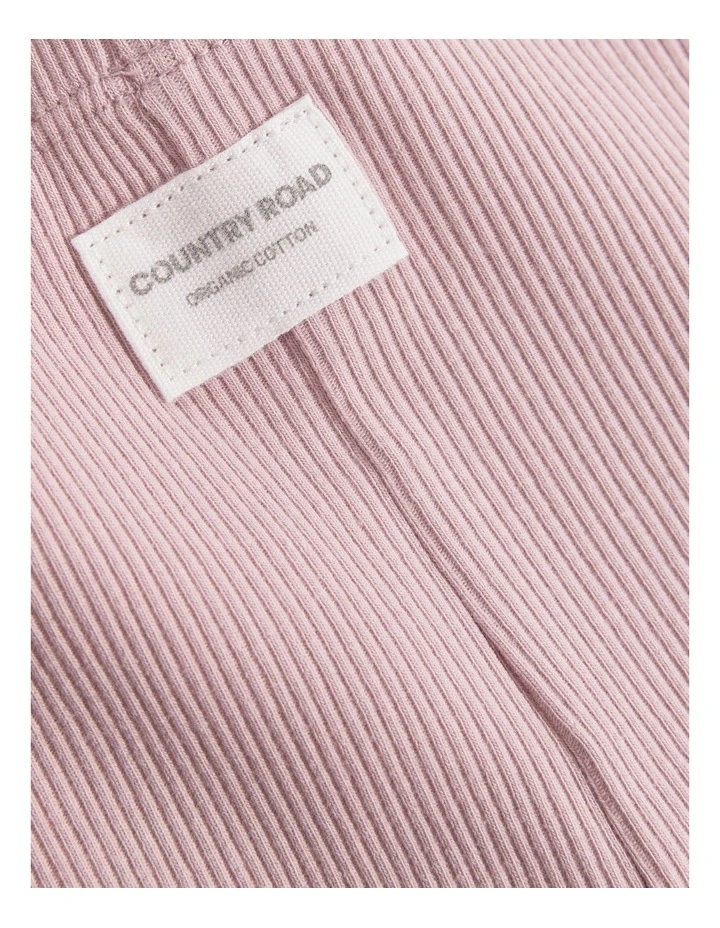 Organically Grown Cotton Solid Rib Legging in Mauve image 5