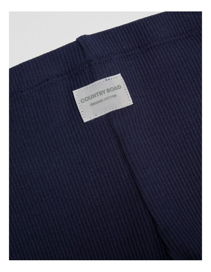Organically Grown Cotton Blend Solid Rib Legging in French Navy image 2