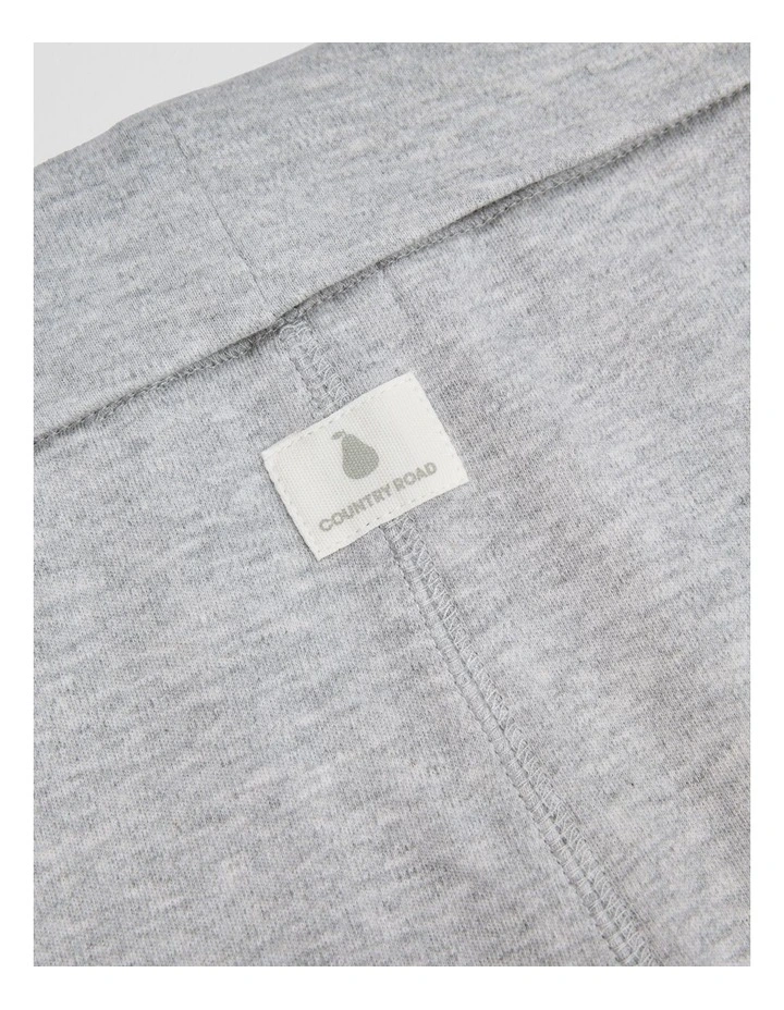 Organically Grown Cotton Fold-Over Soft Pant in Light Grey Marle image 2