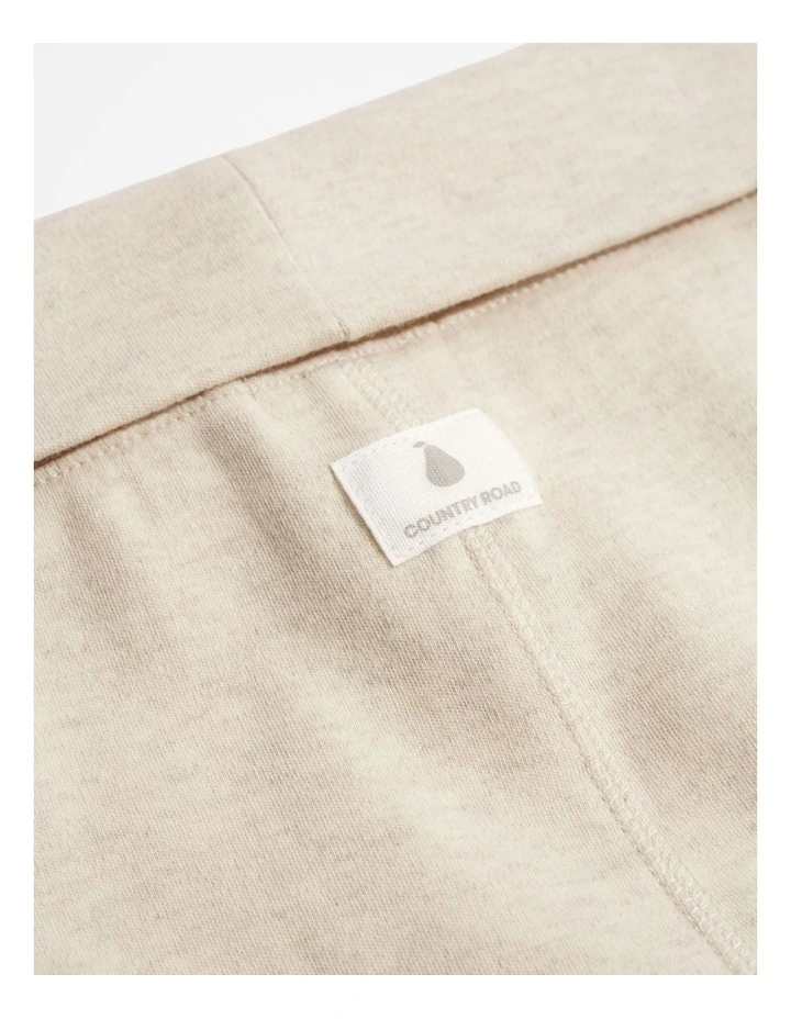Organically Grown Cotton Fold-over Soft Pant in Oatmeal Marle image 2