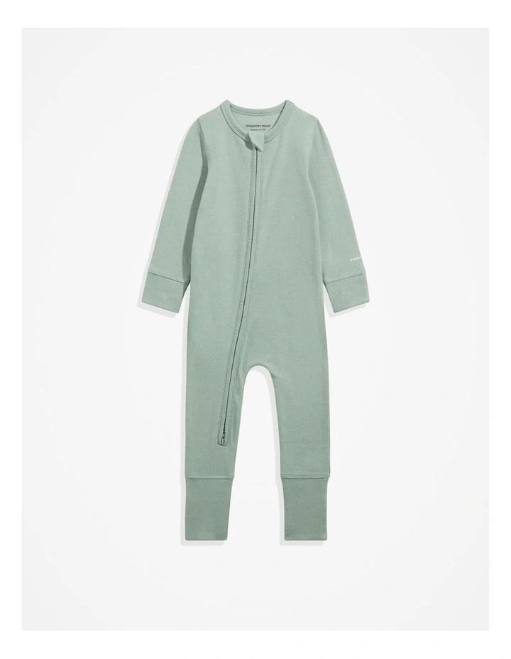 Organically Grown Cotton Rib Jumpsuit in Pistachio image 1