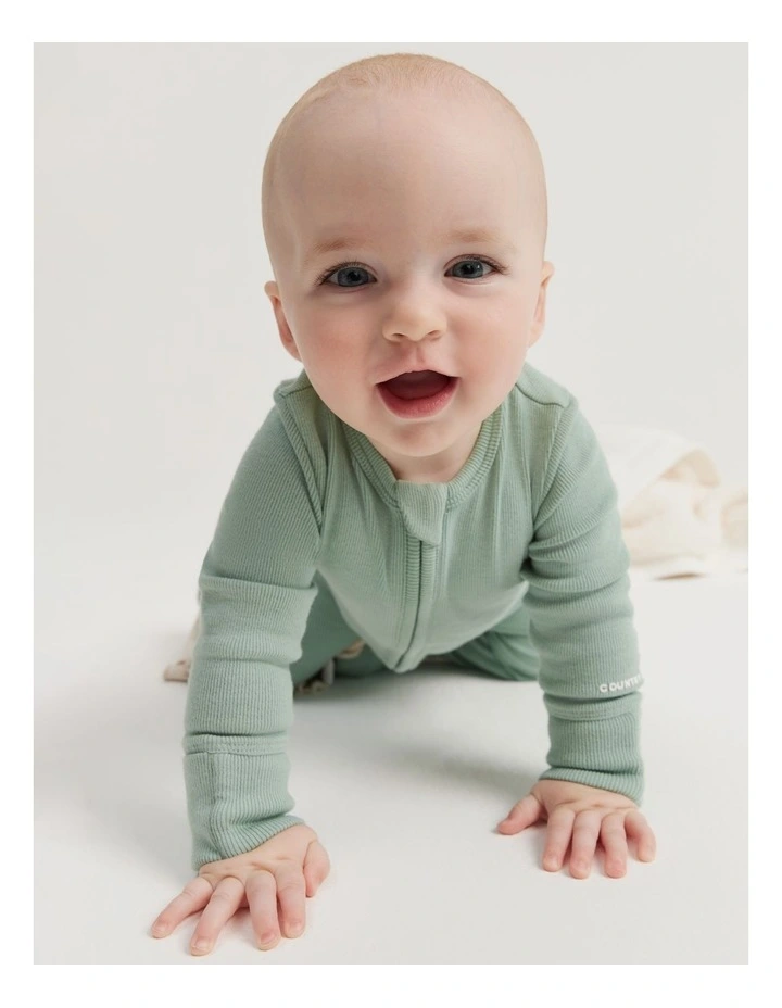 Organically Grown Cotton Rib Jumpsuit in Pistachio image 4