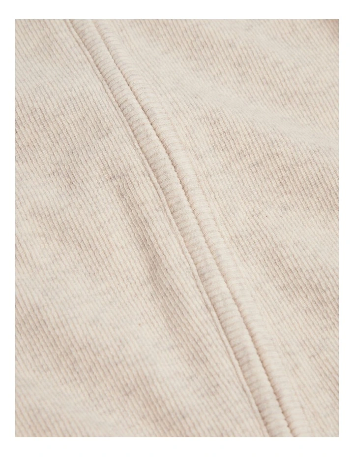 Cotton Rib Jumpsuit in Oatmeal Marle image 5