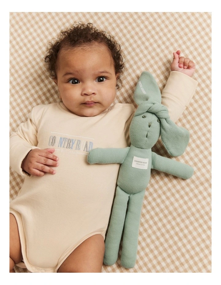 Organically Grown Cotton Heritage Long Sleeve Bodysuit in Multi Lght Sand image 4