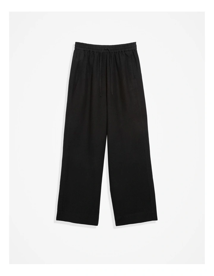 Teen Pull-on Linen Pant in Black image 5