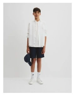 Teen Organically Grown Linen Shirt in White