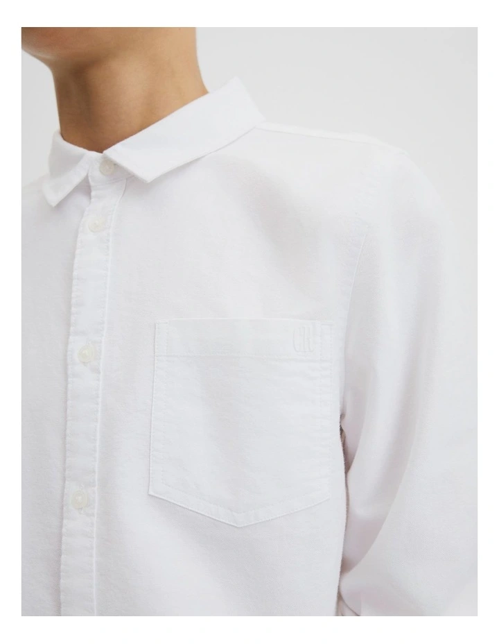 Teen Organically Grown Cotton Oxford Shirt in White image 3