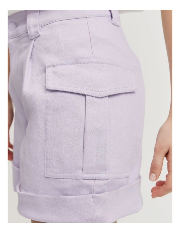 Teen Utility Short in Lilac image 2