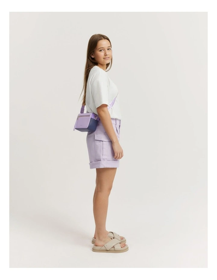 Teen Utility Short in Lilac image 3