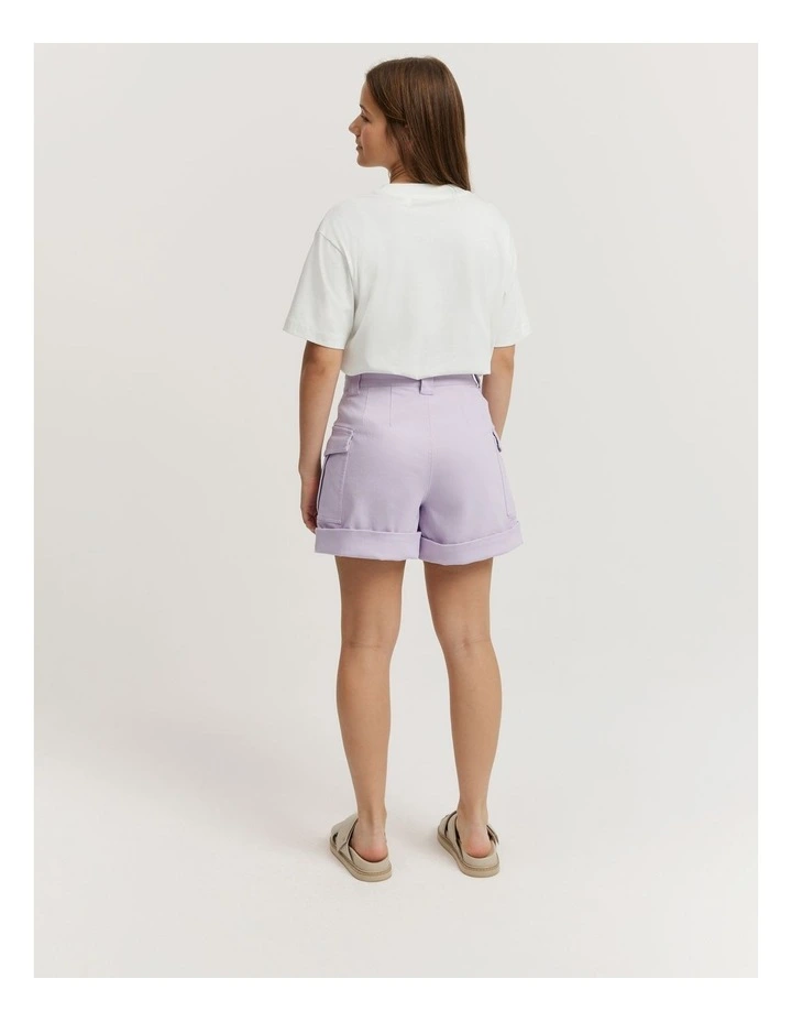 Teen Utility Short in Lilac image 4