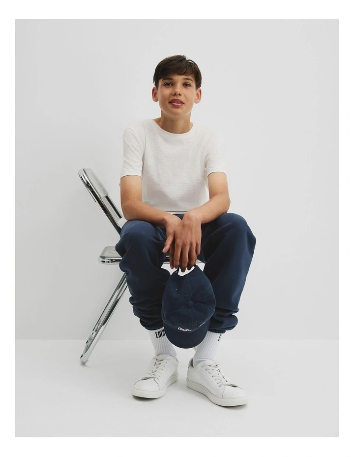 Teen Recycled Cotton Blend Plain CR Short Sleeve T-shirt in White image 1