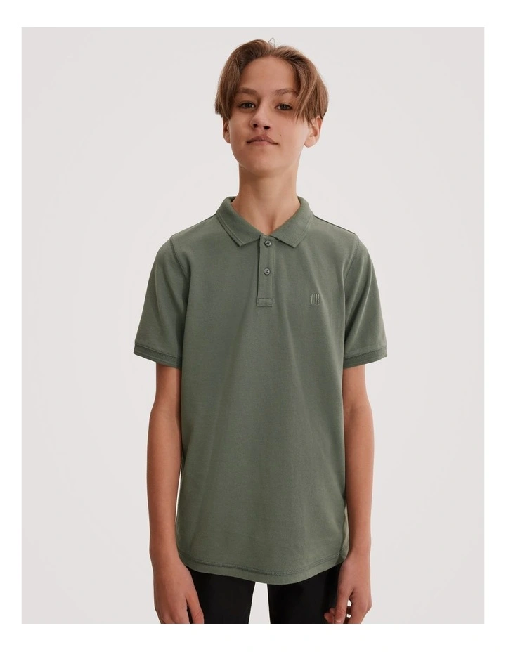 Teen Recycled Cotton Blend Polo Shirt in Sage image 1