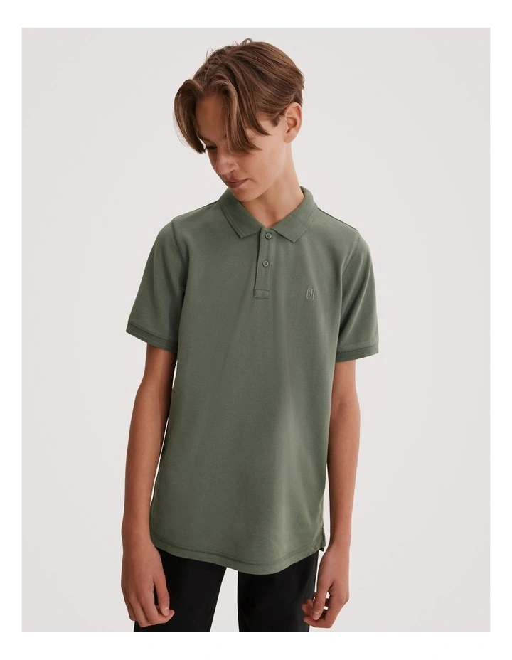 Teen Recycled Cotton Blend Polo Shirt in Sage image 3