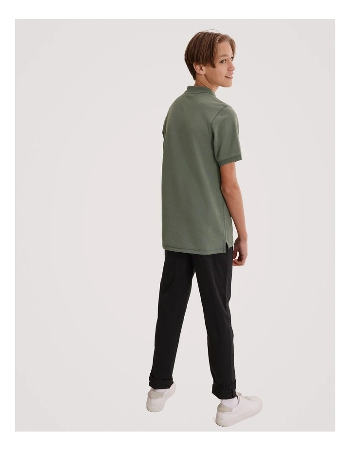 Teen Recycled Cotton Blend Polo Shirt in Sage image 4