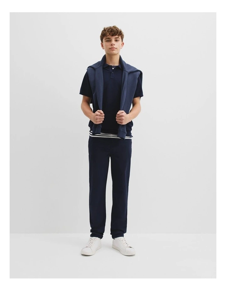 Teen Recycled Cotton Blend Polo Shirt in Navy image 1