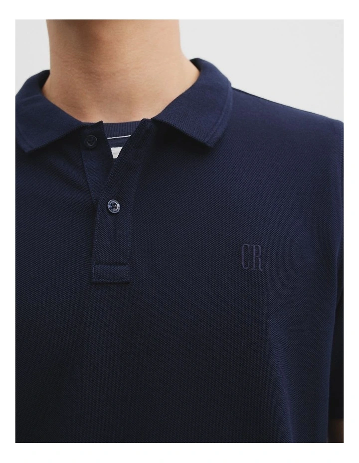 Teen Recycled Cotton Blend Polo Shirt in Navy image 3