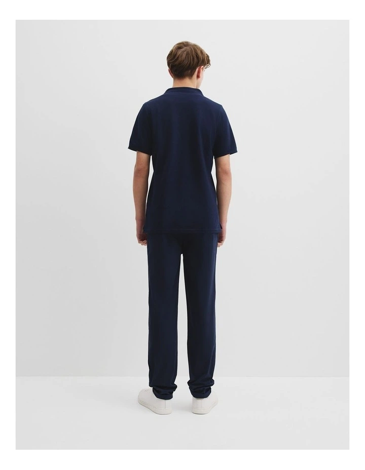 Teen Recycled Cotton Blend Polo Shirt in Navy image 4
