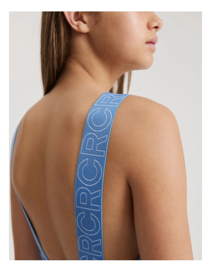 Teen Recycled Polyester Blend Logo Bather in Sky Blue image 2