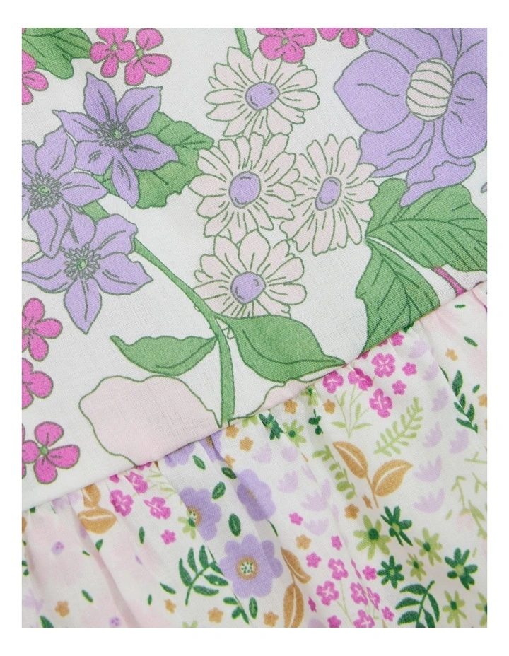 Spliced Shirred Dress in Summer Floral image 2