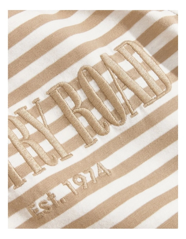 Verified Australian Cotton Heritage T-shirt in Natural Stripe image 2