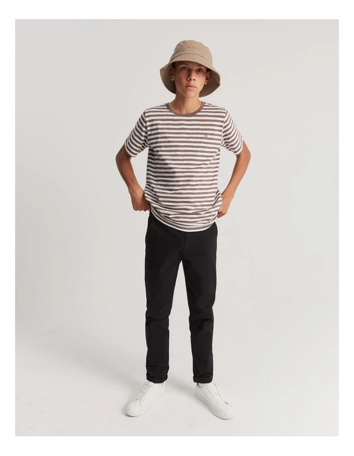 Teen Recycled Cotton Blend Stripe T-Shirt in Chocolate Stripe image 4