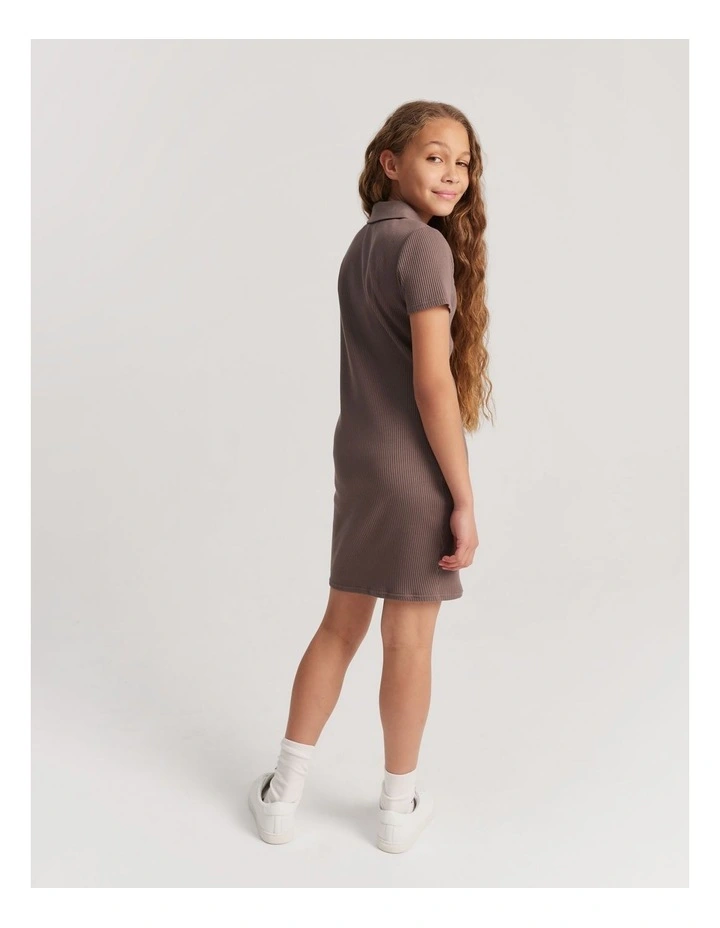 Country Road Teen Cotton Blend Rib T-Shirt Dress in Chocolate | MYER