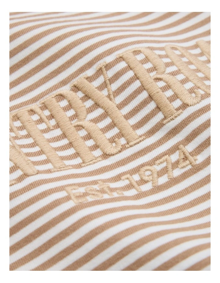 Verified Australian Cotton Heritage T-shirt in Camel Stripe image 5