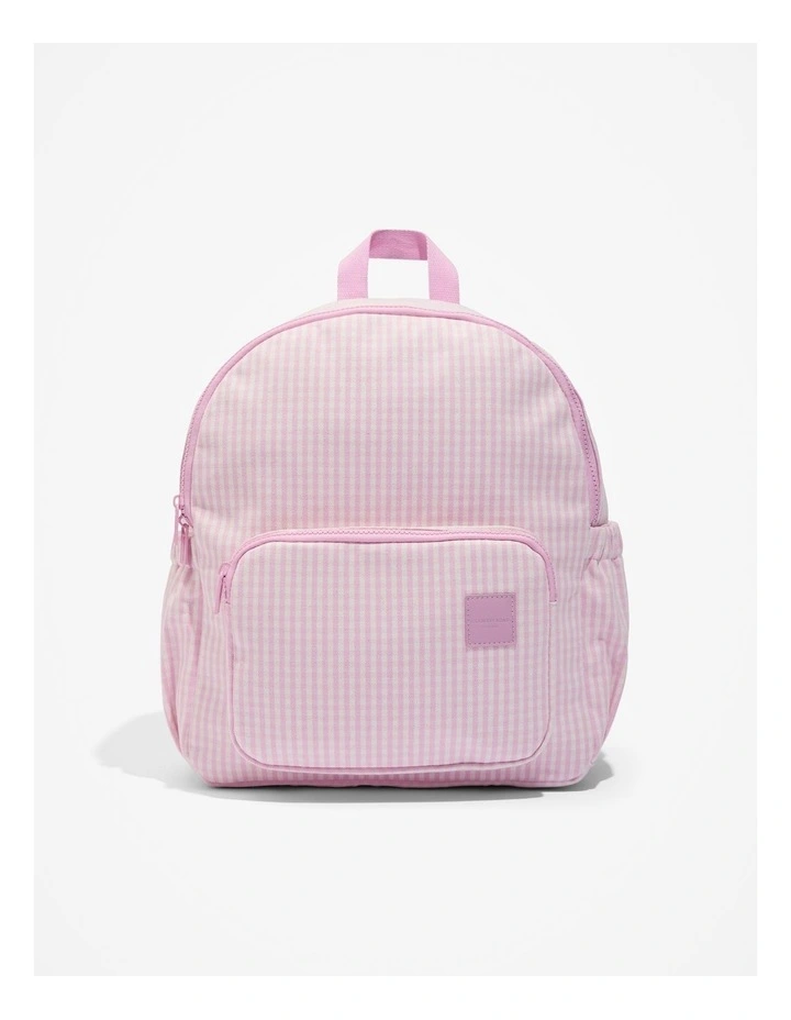 Gingham Backpack in Rose image 1