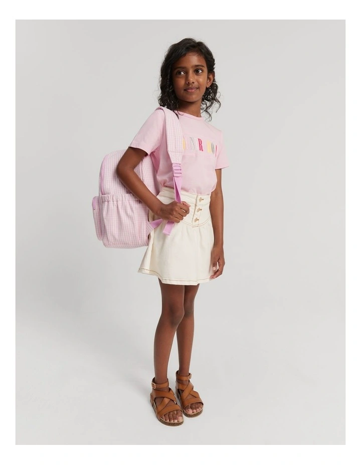 Gingham Backpack in Rose image 2