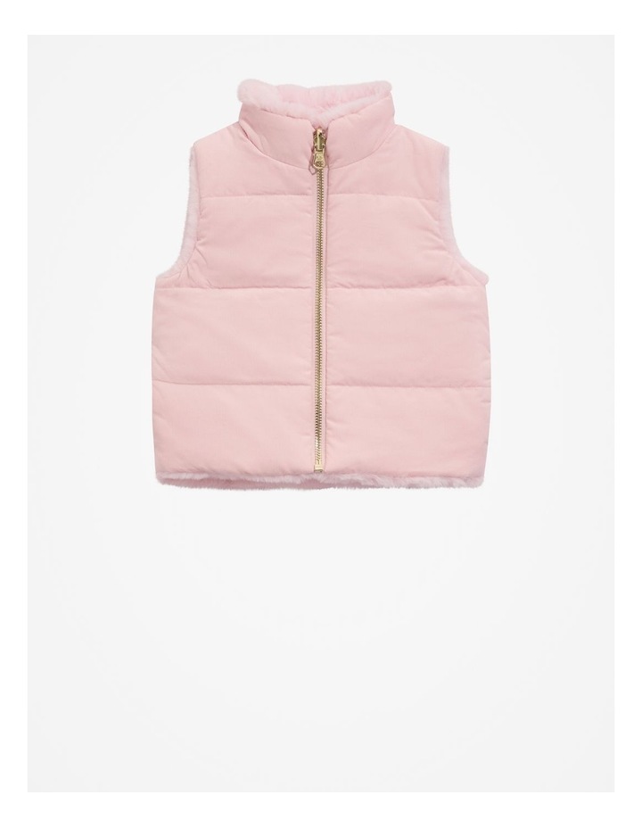 Reversible Faux Fur Vest in Mineral Pink