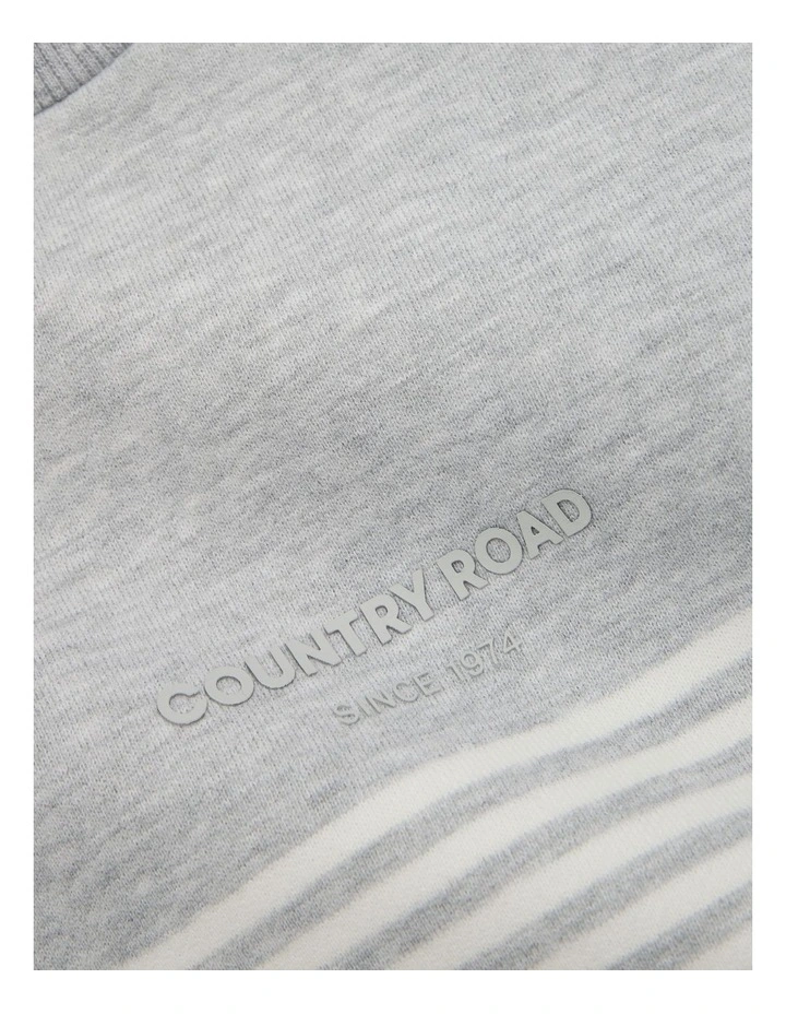 Australian Cotton Modern Logo Sweat in Stripe image 5
