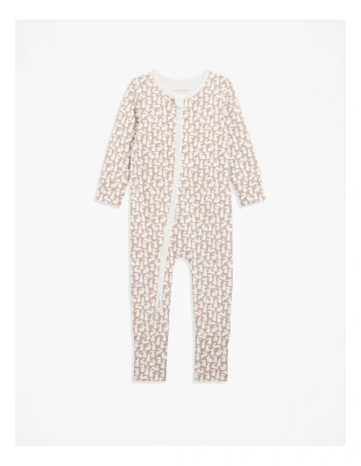 Organically Grown Cotton Bunny Jumpsuit in Mushroom image 4
