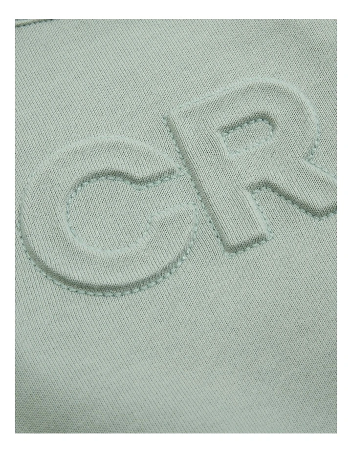 Organically Grown Cotton Oversized Logo Long Sleeve Bodysuit in Fern image 5