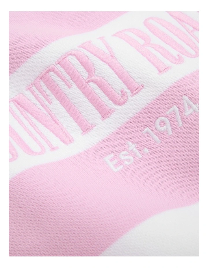 Verified Australian Cotton Heritage Sweat in Rose Stripe image 2