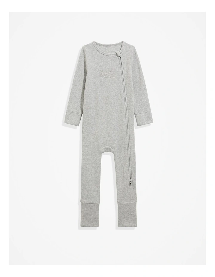 Organic Waffle Jumpsuit in Light Grey Marle image 4