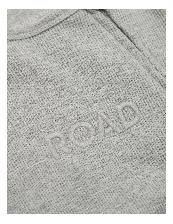 Organic Waffle Jumpsuit in Light Grey Marle image 5