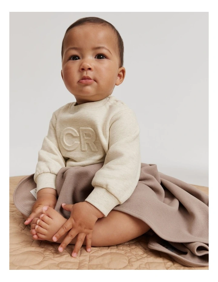 Organically Grown Cotton Waffle Blanket in Mushroom image 2