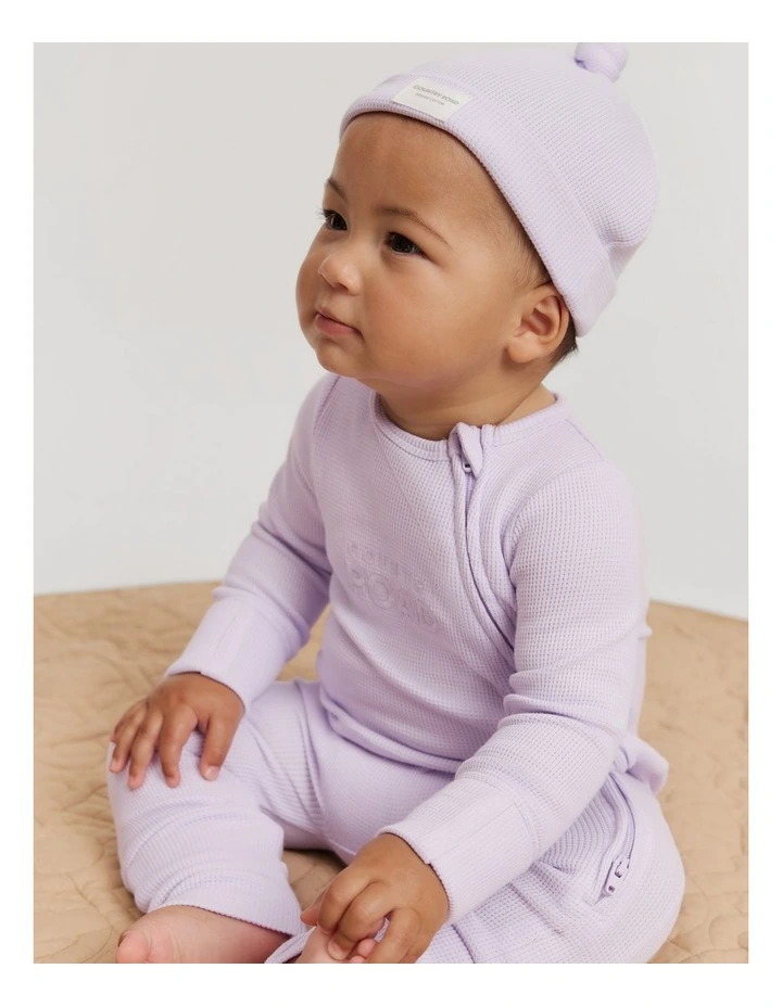 Organic Waffle Beanie in Lilac image 2