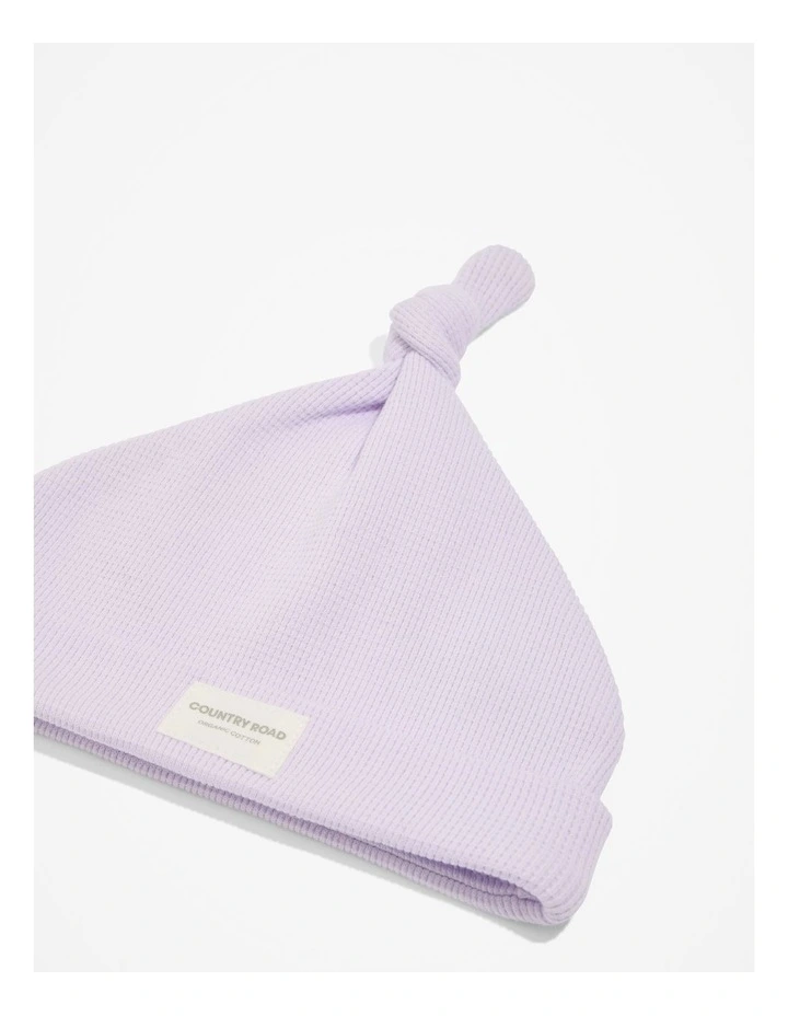 Organic Waffle Beanie in Lilac image 3