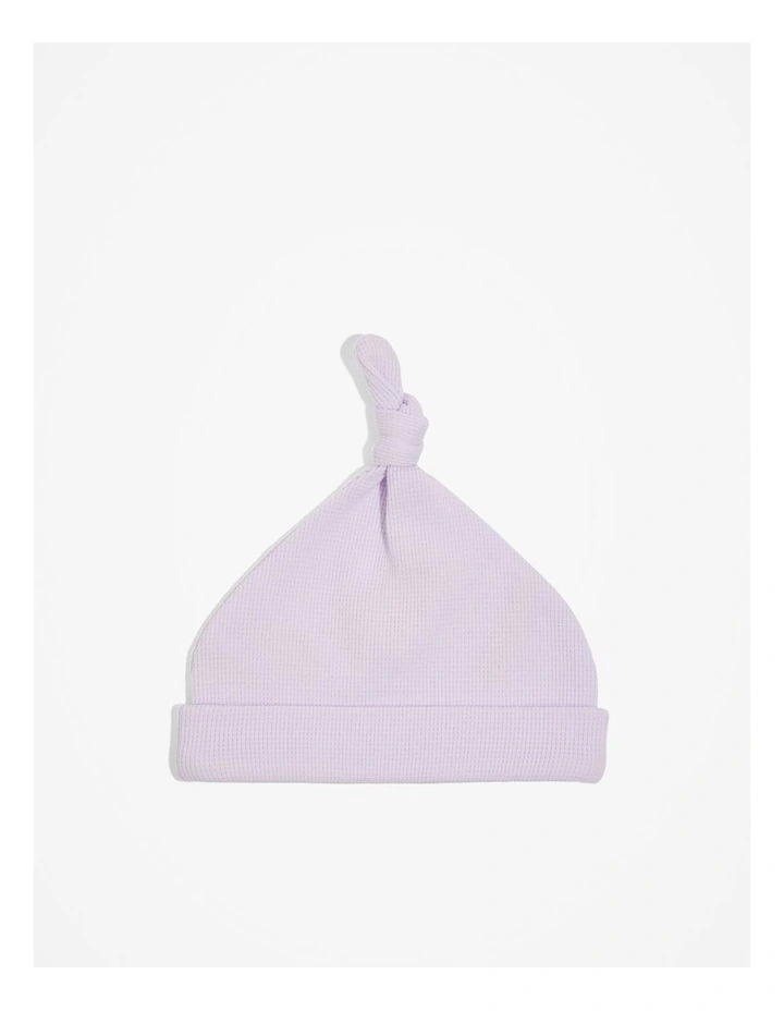 Organic Waffle Beanie in Lilac image 4