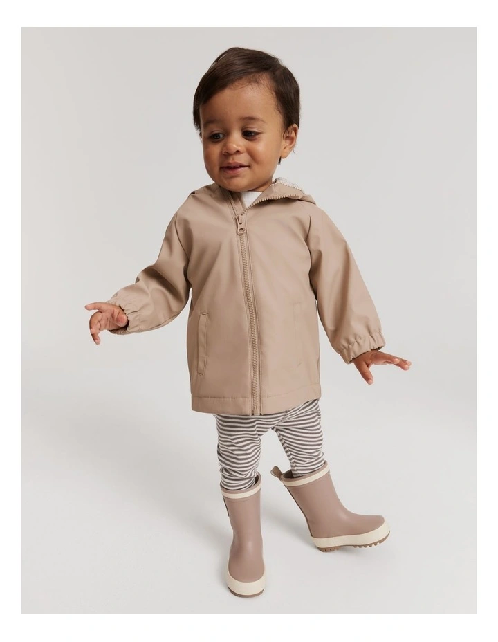 Hooded Rain Jacket in Mushroom image 1