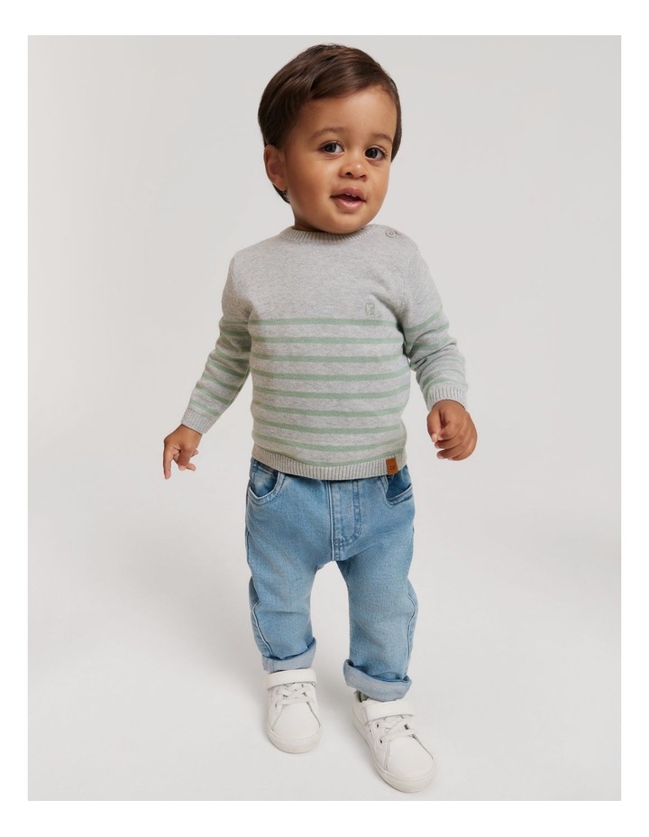 Classic Stripe Knit Top in Fern Green