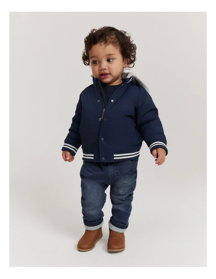 Sweat Hooded Jacket in Navy image 1