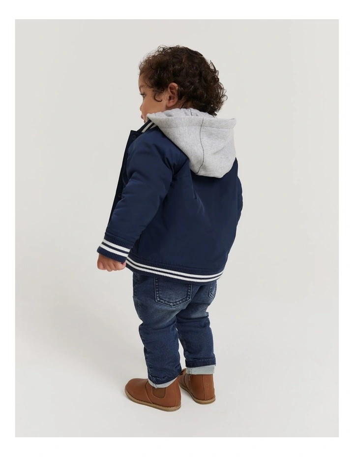 Sweat Hooded Jacket in Navy image 3