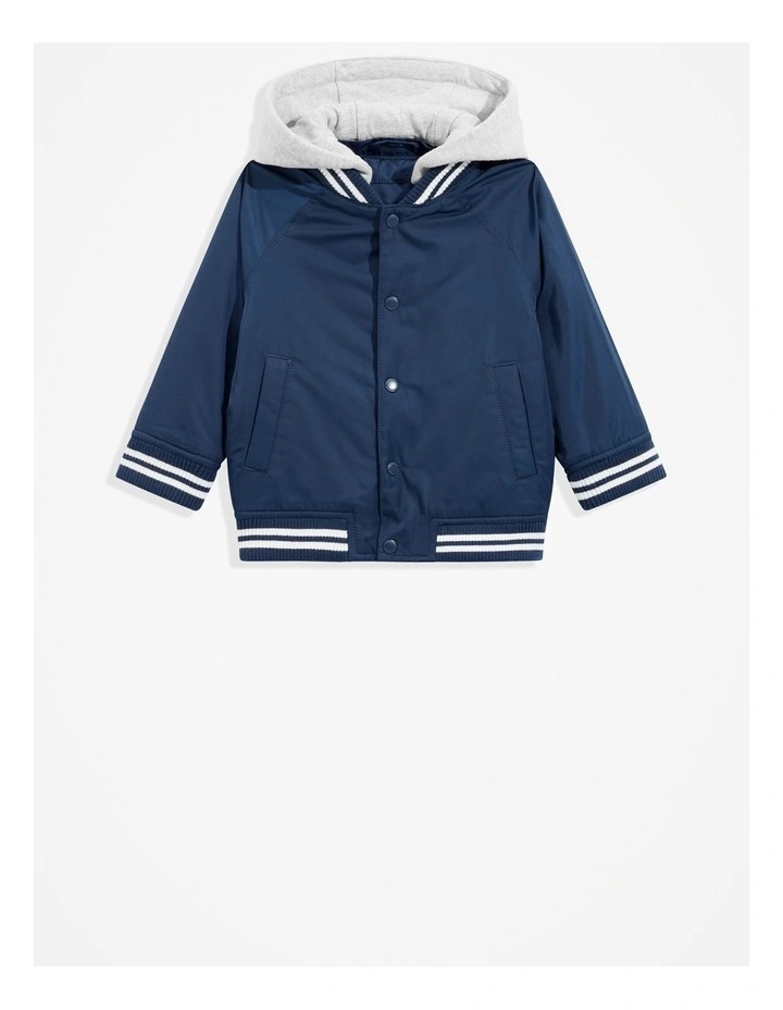 Sweat Hooded Jacket in Navy image 4