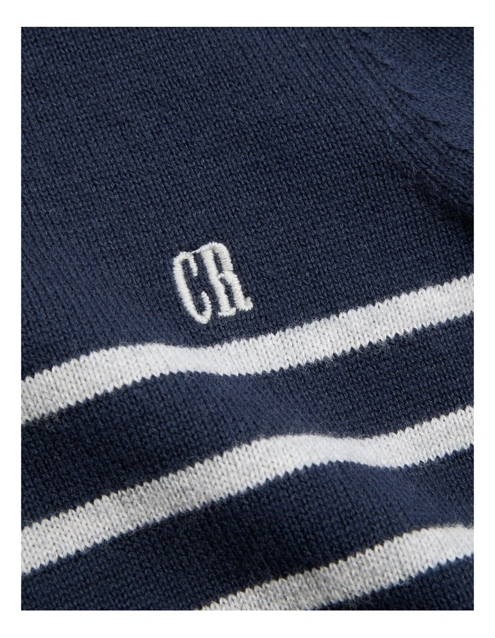 Organically Grown Cotton Classic Stripe Knit in Navy image 5